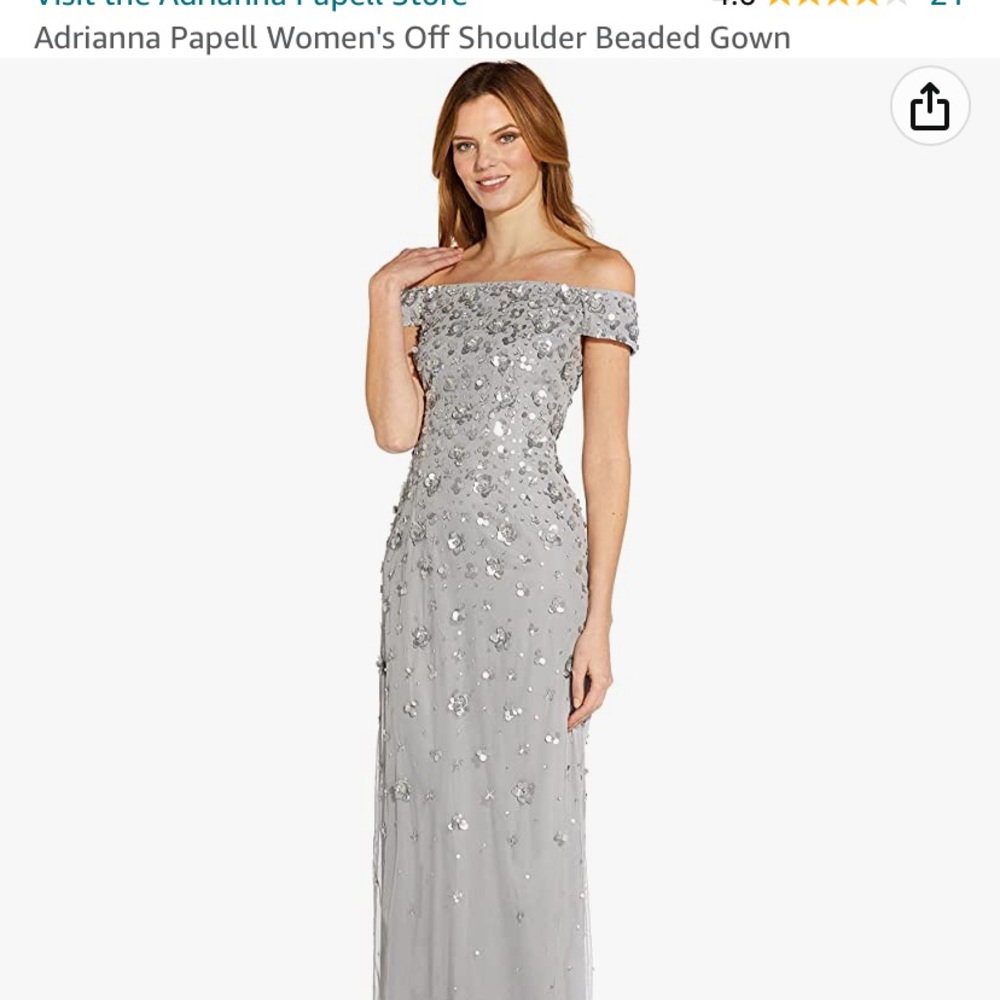 Mother of the bride/groom - Adrianna Papell silver sequin off the shoulder dress